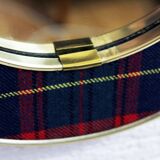 Vintage brass mirror in Scottish fabric