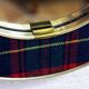 Vintage brass mirror in Scottish fabric