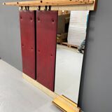 Vintage Wall-Mounted Hallway Panel with Hooks, Mirror & Shelf, 1960s