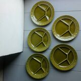 Five plates with scandinavian ceramic hors d'oeuvres