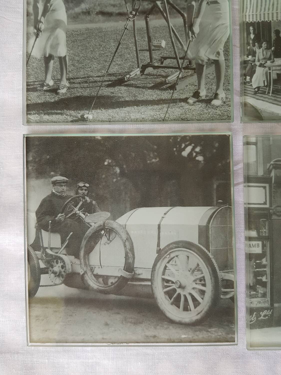 6 sous-verres en verre vintage.