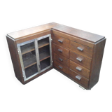 Oak art deco corner unit