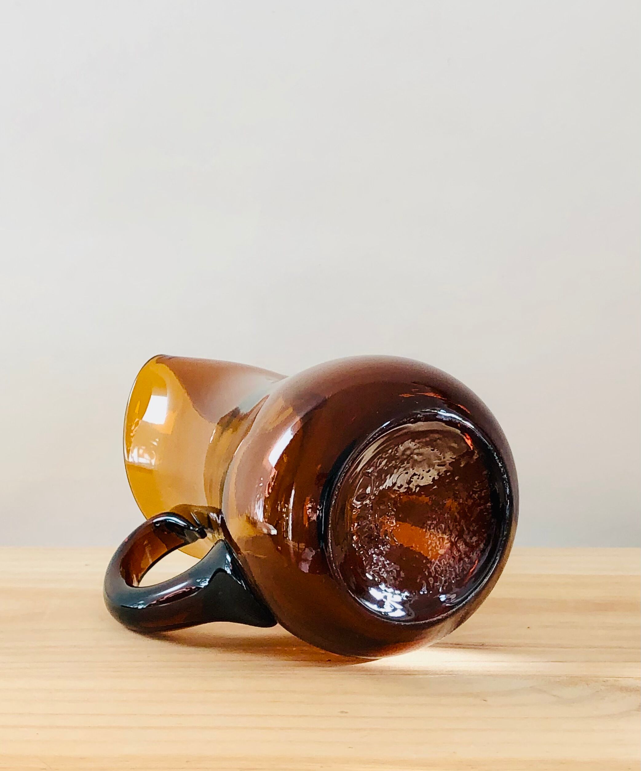 Vintage amber blown glass decanter