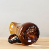 Vintage amber blown glass decanter