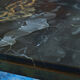 Table low neo classic bronze brass and Portoro marble