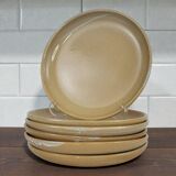 6 stoneware dessert plates, Auger Pottery