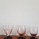 Lot de 6 verres art deco ancien  bicolores