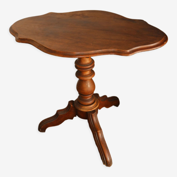 Table pedestal table violin in vintage walnut