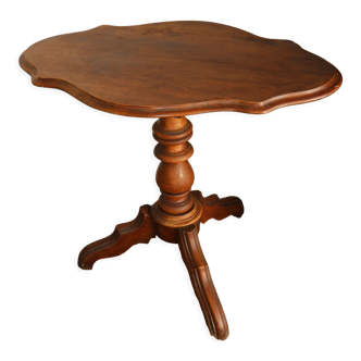 Table pedestal table violin in vintage walnut