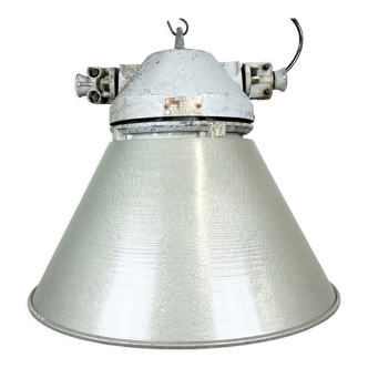 Industrial explosion proof lamp with aluminium shade from elektrosvit, 1970s