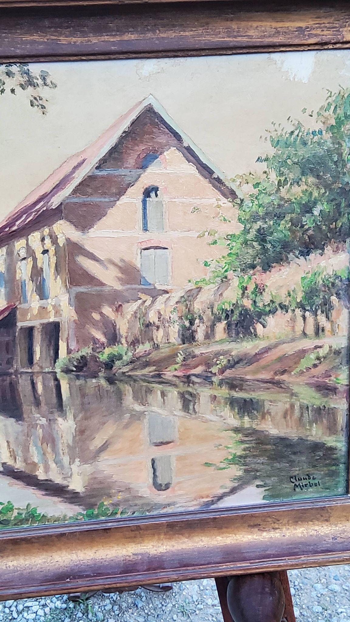 Oil on landscape panel Étampes May 1929 CLAUDE MIRBEL
