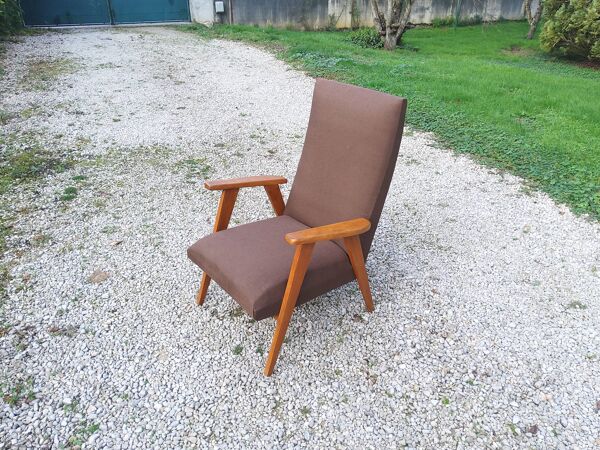 Fauteuil de style scandinave en hêtre, 1950