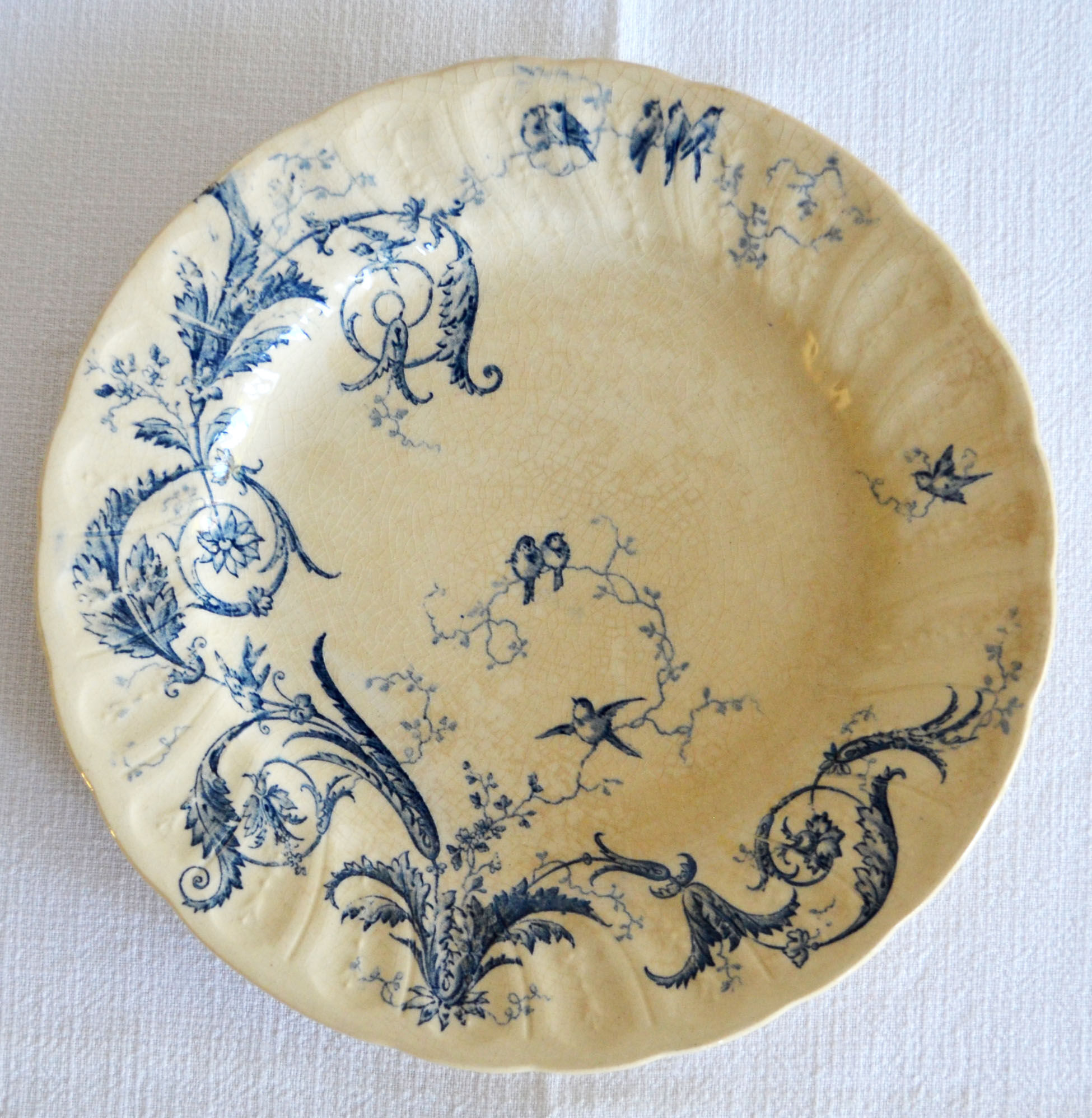 4 plates with dessert earth of iron Gien "Rinceaux"