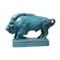 Bison Zsolnay in turquoise glazed earthenware, Hungary, 1940s-50s.