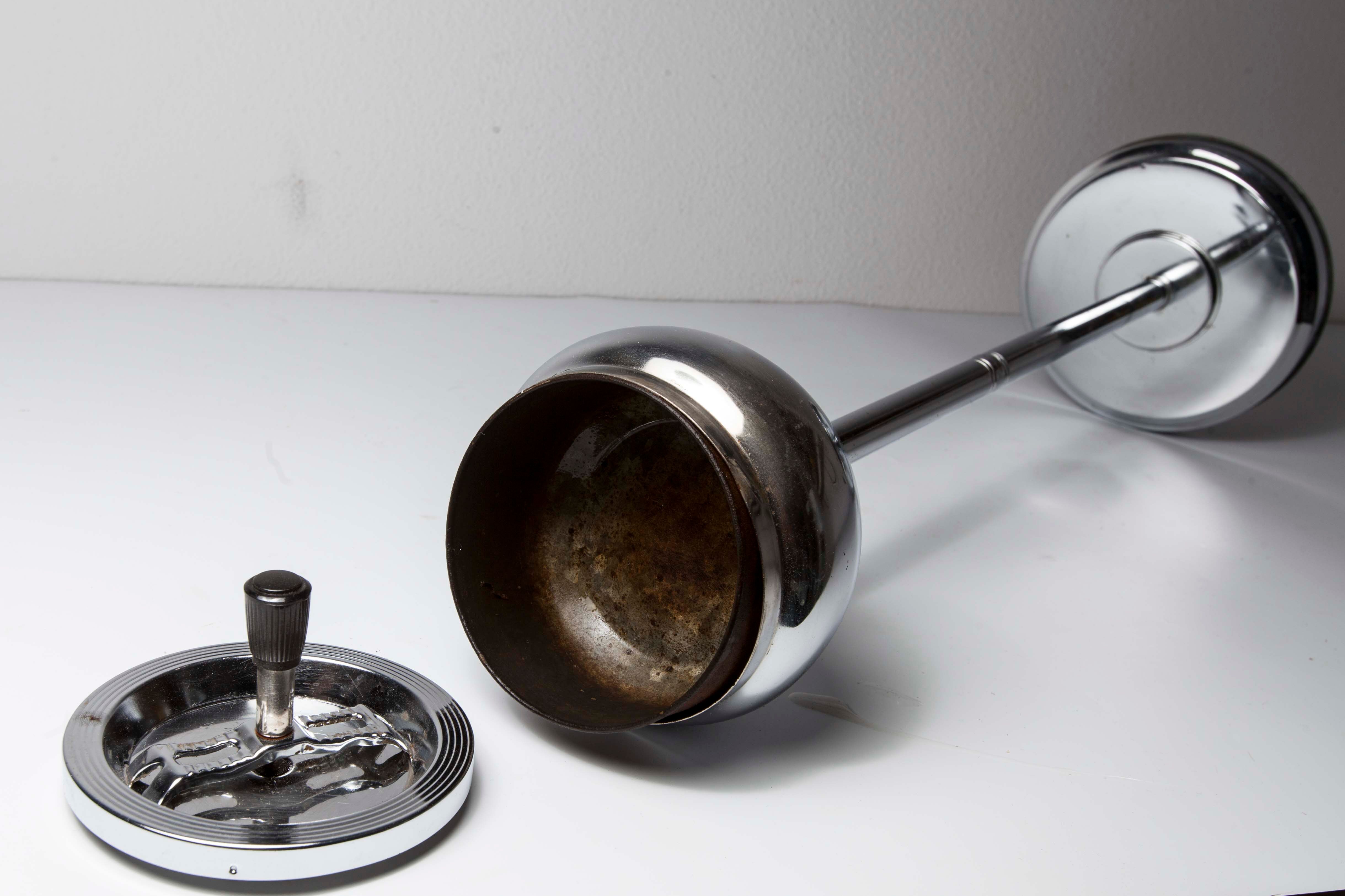 Ashtray on foot art deco chrome