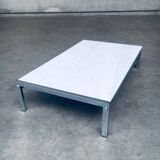 Postmodern Italian Carrara Marble Low Coffee Table, 1970s