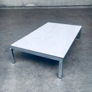 Postmodern Italian Carrara Marble Low Coffee Table, 1970s