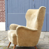 1 Shepherdess Wing flesh 50s 60s Danish armchair