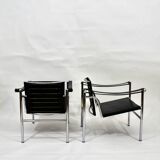 Pair of LC1 armchairs, LeCorbusier, Perriand, Jeanneret, ed.Cassina