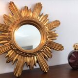 Sun mirror gilded wood with gold leaf, 42 cm