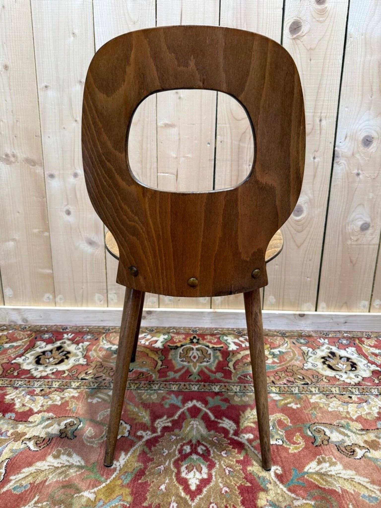 Set of 4 Baumann chairs model Eye in wood, 1950s design.