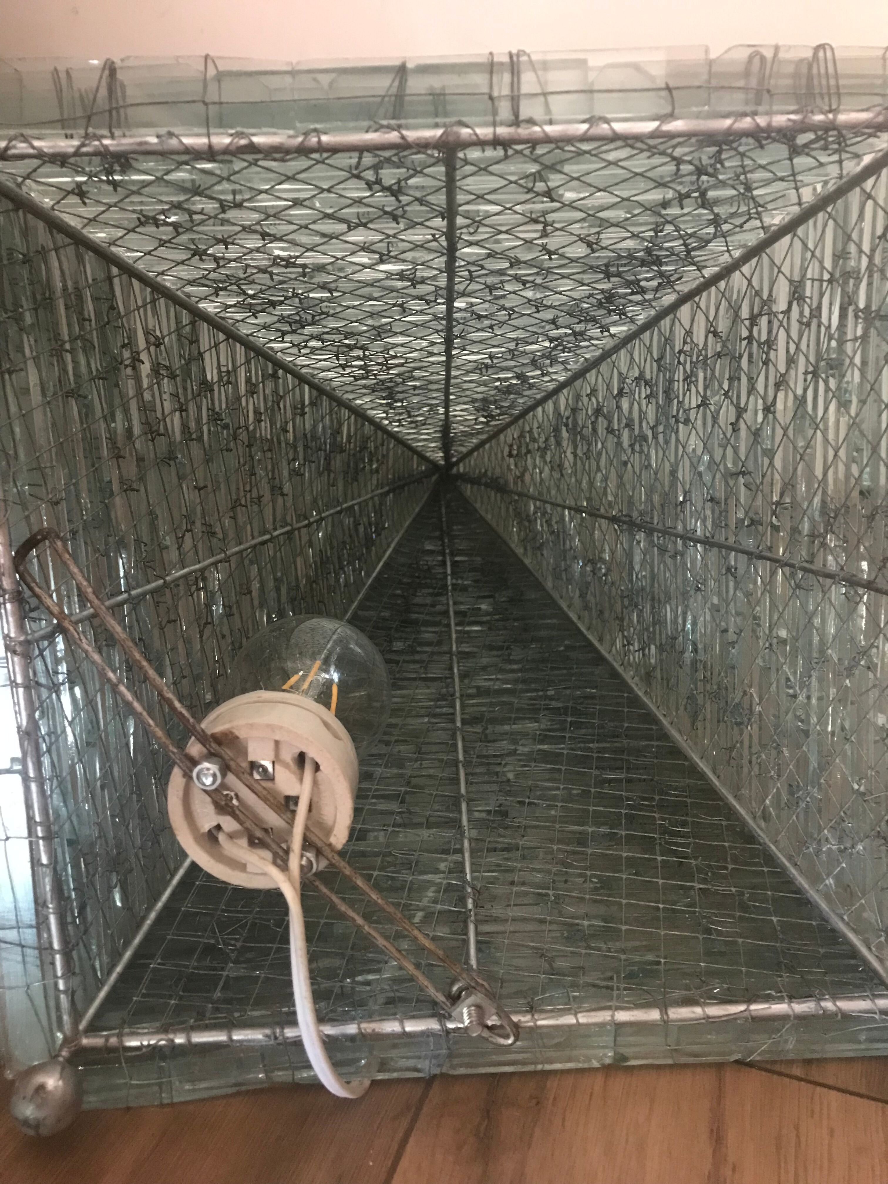 Stacked glass pyramid lamp, 1970