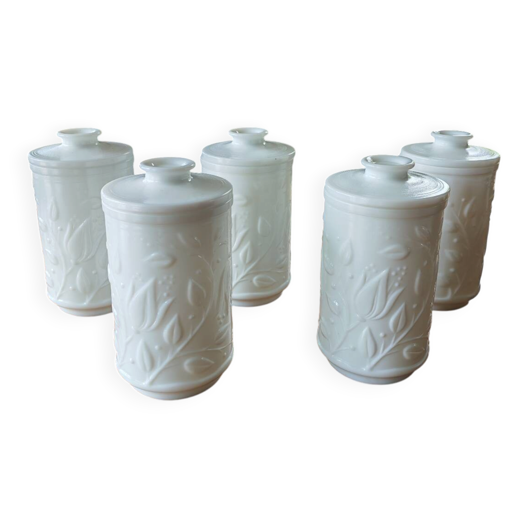 Lot de 5 pots d'apothicaire vintages