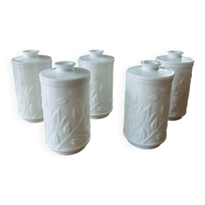 Lot de 5 pots d'apothicaire