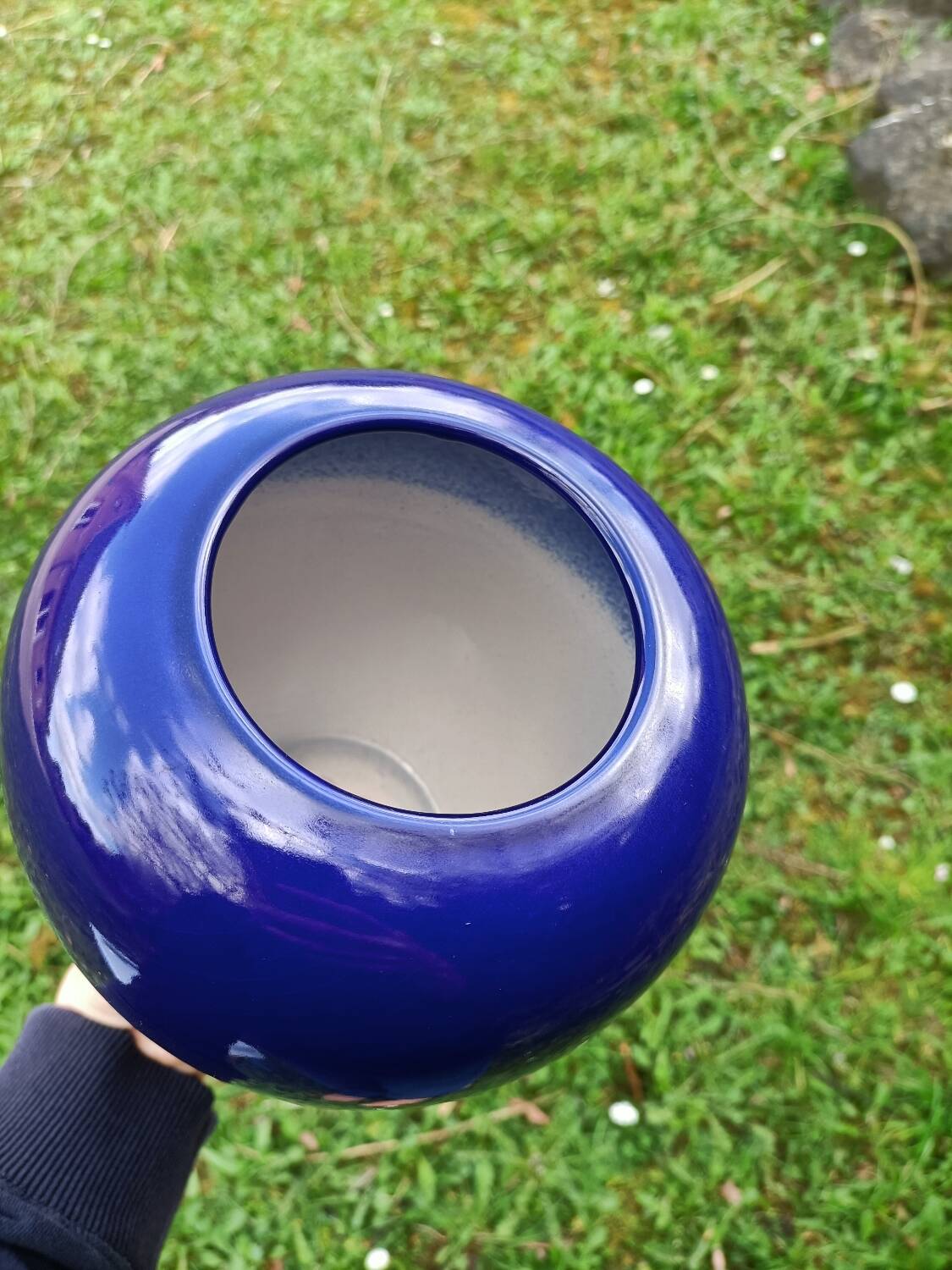 Intense blue ceramic vase