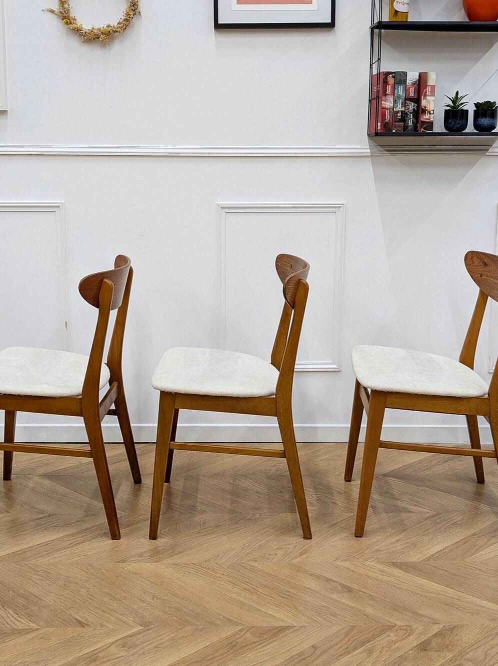 1 set of 3 vintage retro chairs by Farstrup