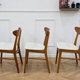 1 set of 3 vintage retro chairs by Farstrup