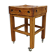 Vintage english sycamore butchers block on stand