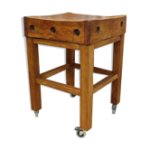 Vintage english sycamore butchers block on stand