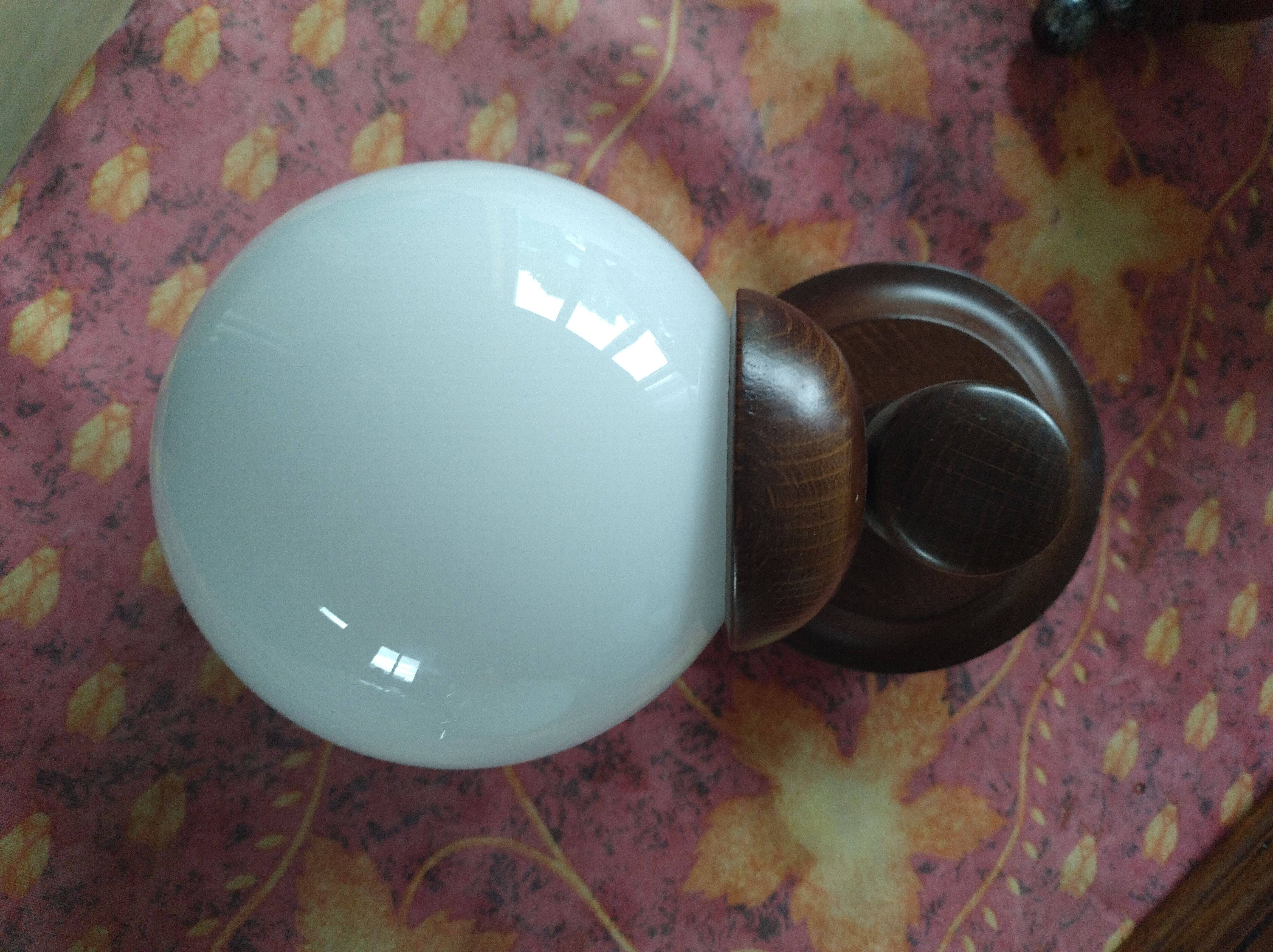 Wood and opal wall light