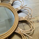 Vintage rattan mirror