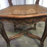 Suite of 6 Louis XV chairs in oak, 19th century