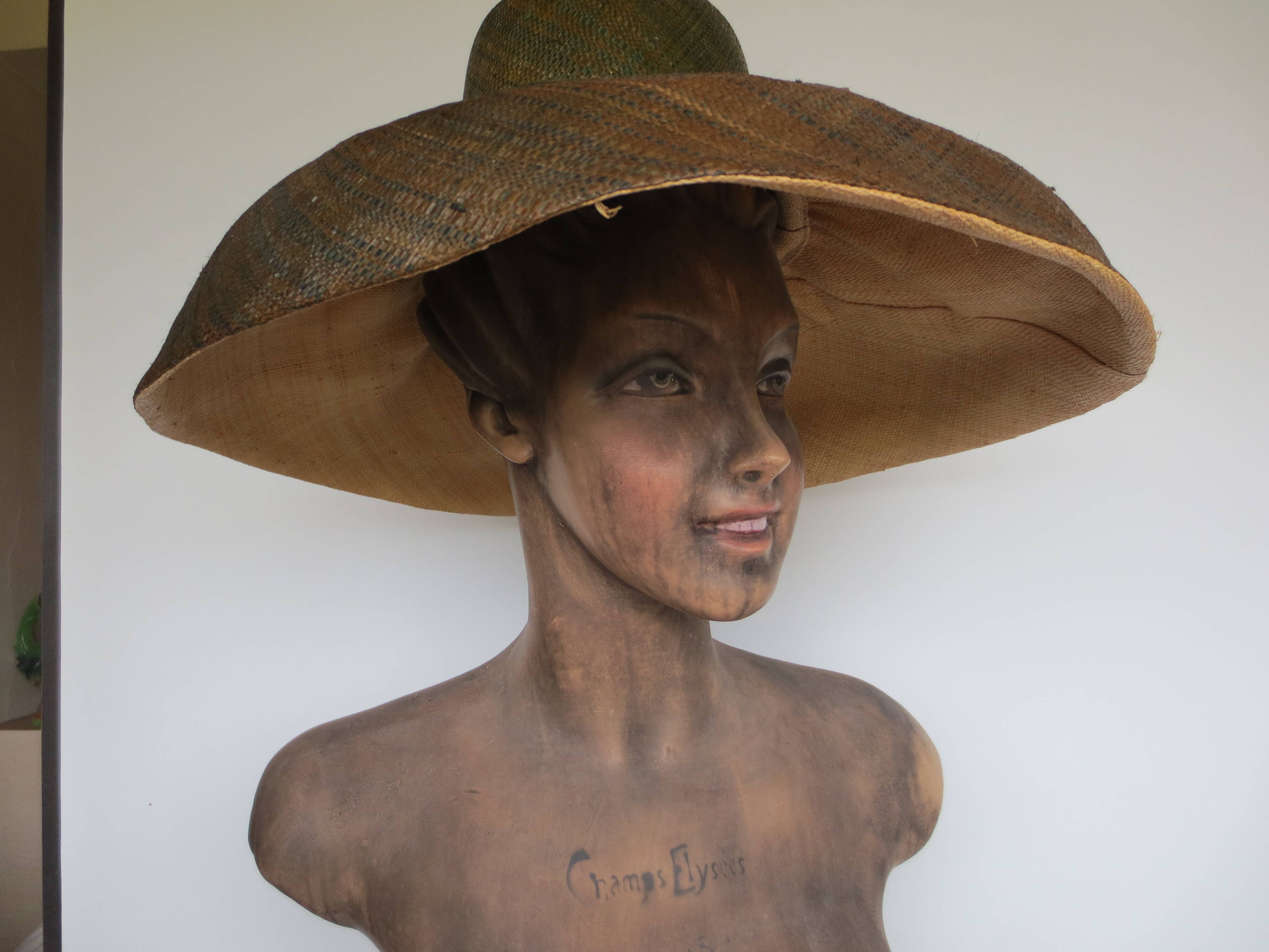 large Malagasy hat made of woven fibres