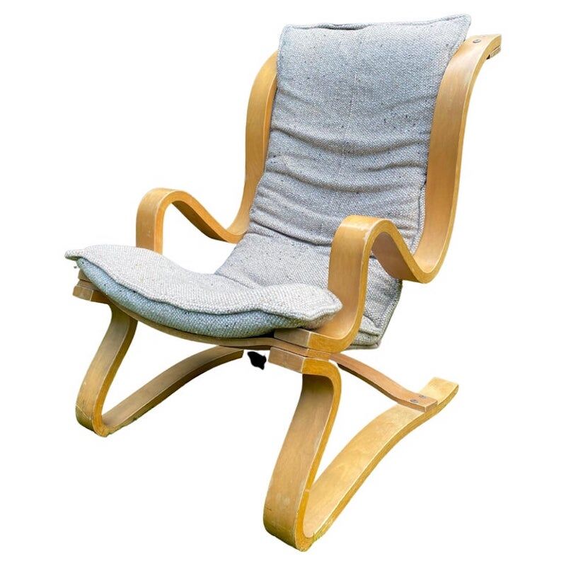 fauteuil en hêtre stratifié scandinave vers les années 1960