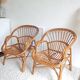 Paire de fauteuils en rotin vintage circa années 70