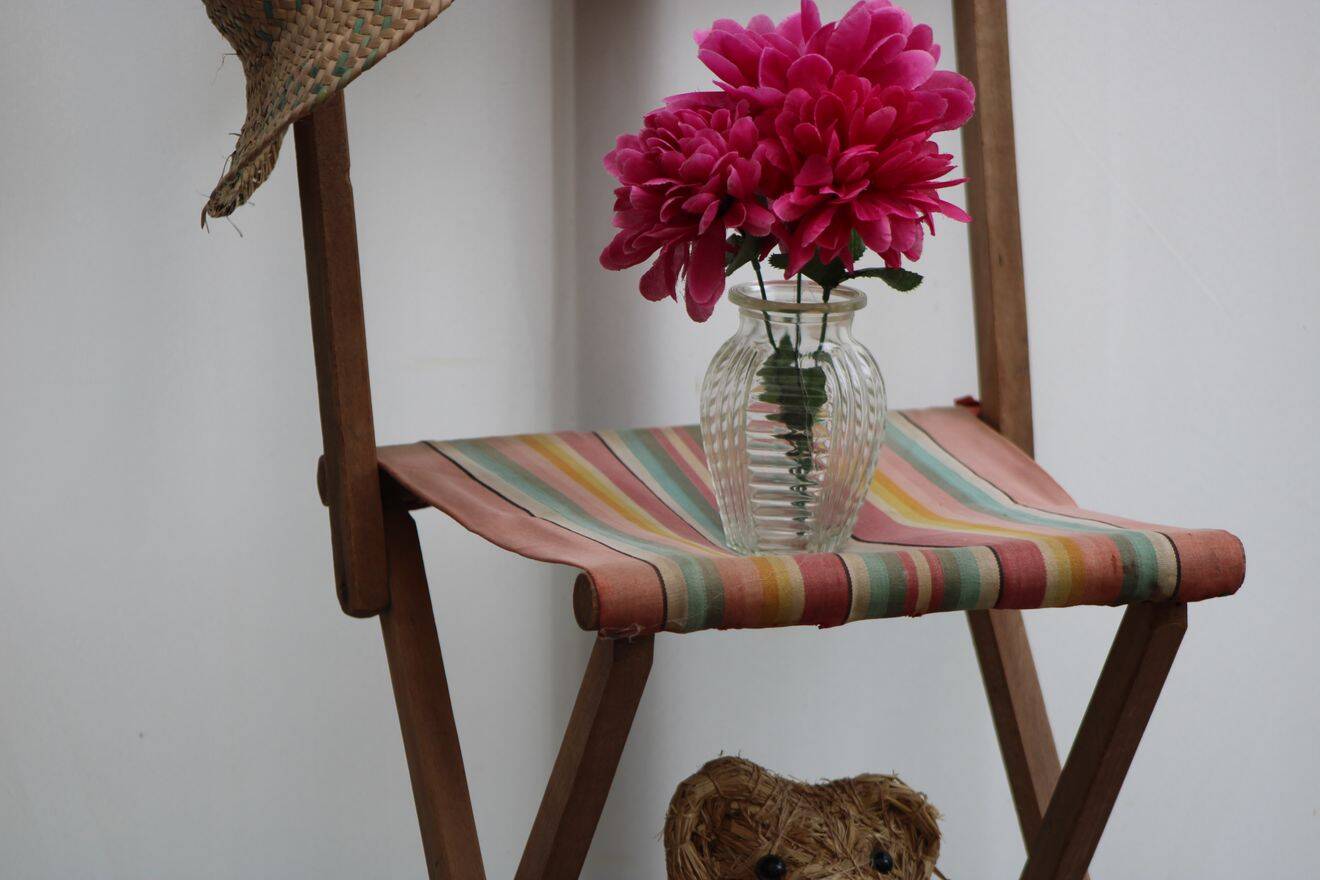 Old wooden folding chair