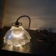 Prismatic glass Holophane pendant light circa 1950