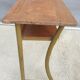 Console desk wood metal vintage curved metal base