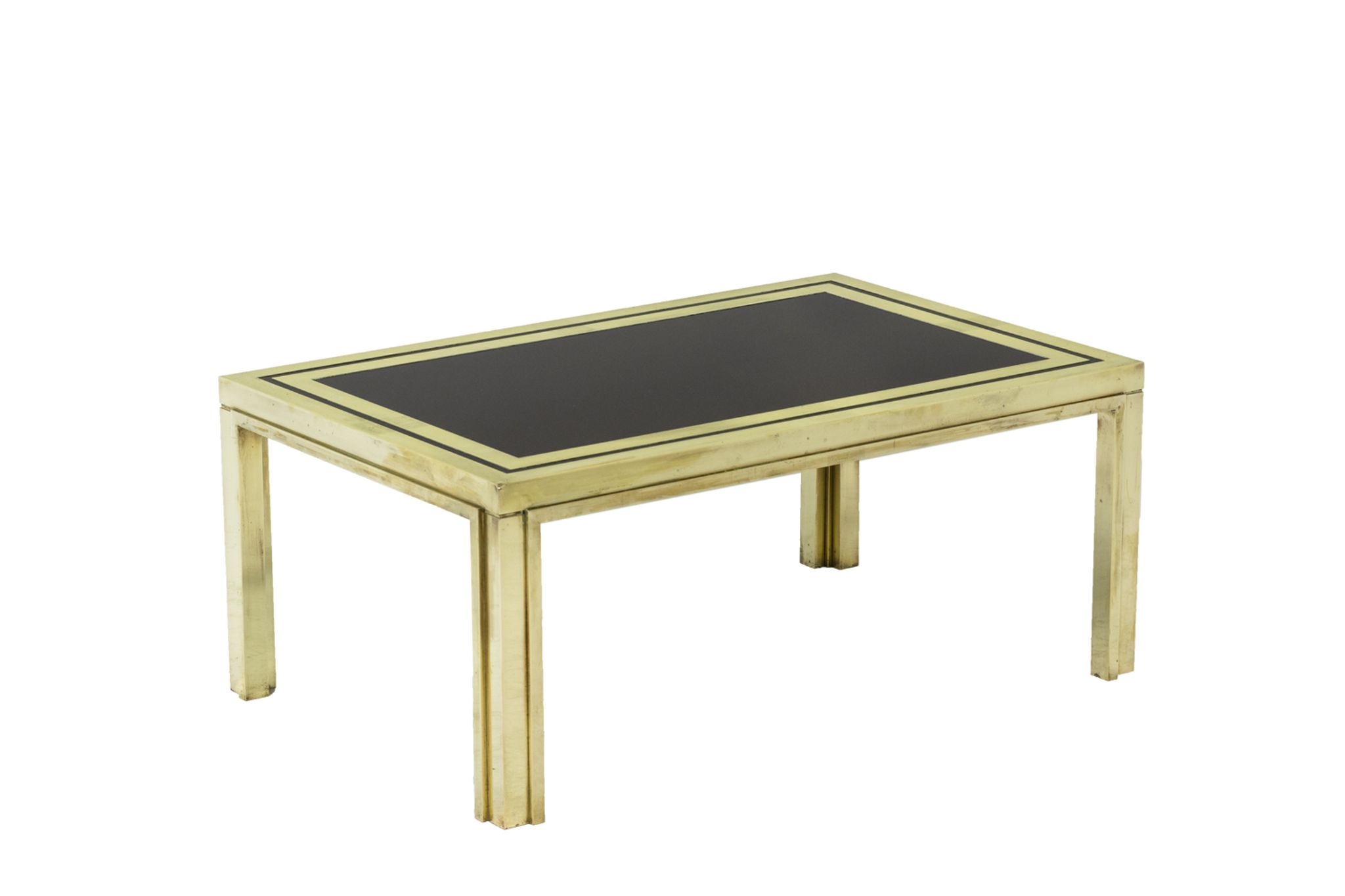 House Iiwans pair of pieces of sofa in gilded brass, 1970s