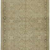 Hand-knotted persian  1970s 220 cm x 327 cm beige wool carpet