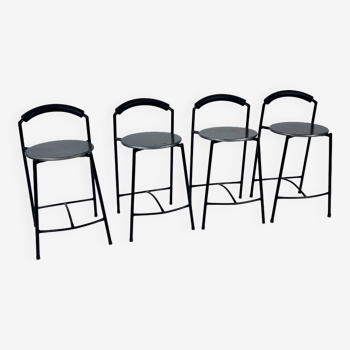 Set of 4 Postmodern Bar Stools, 1980s