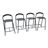 Ensemble de 4 tabourets de bar postmodernes, 1980s
