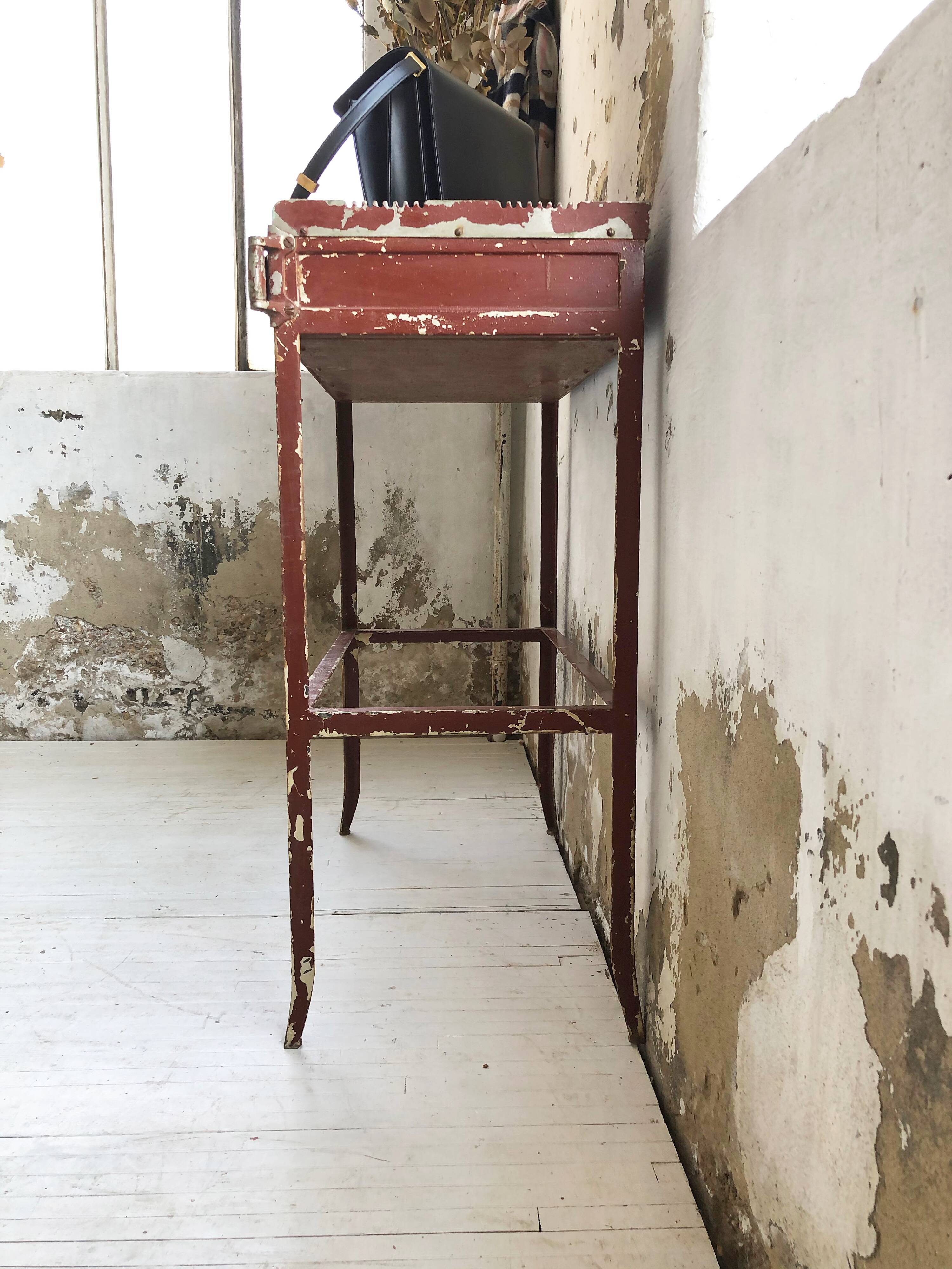 19th metal patinated dentist furniture