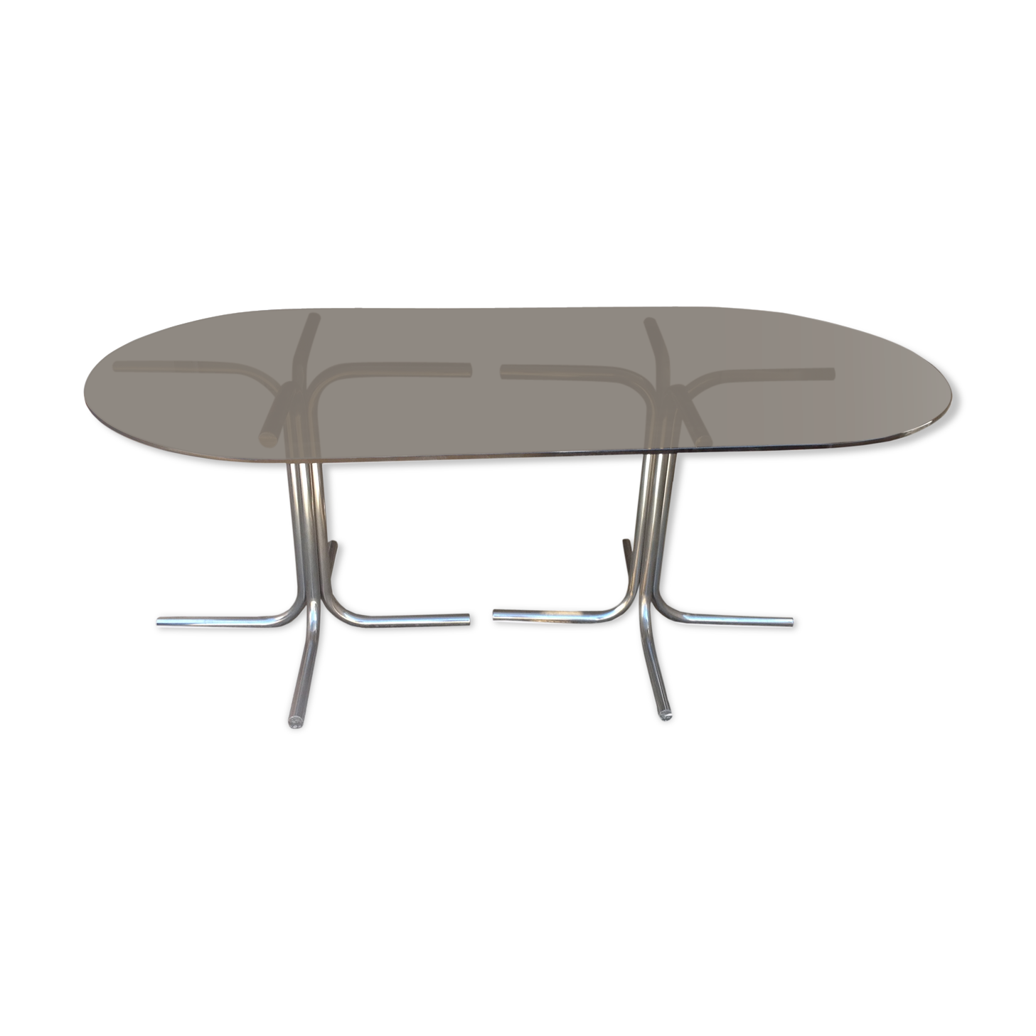 Table a manger verre fume vintage années 70