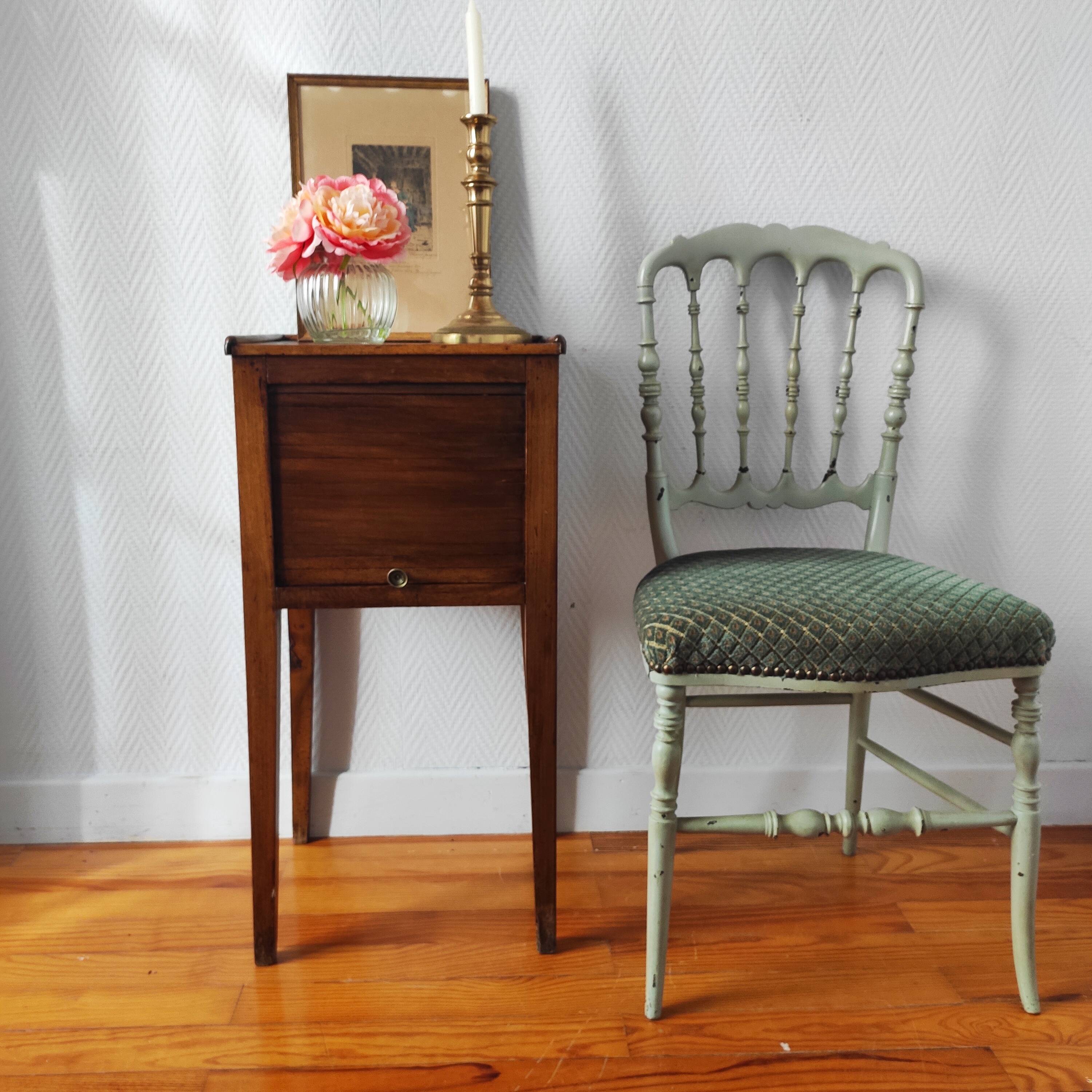 Directoire walnut bedside table