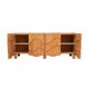 Contemporary Handcrafted Oak Solid Wood And Travertine Italian Sideboard